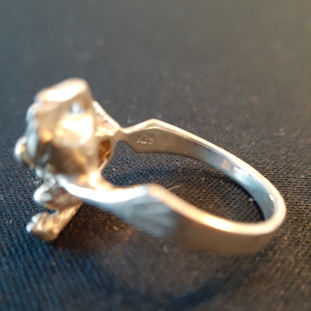 Sterling Silver Crawling Tree Frog Ring - image 5